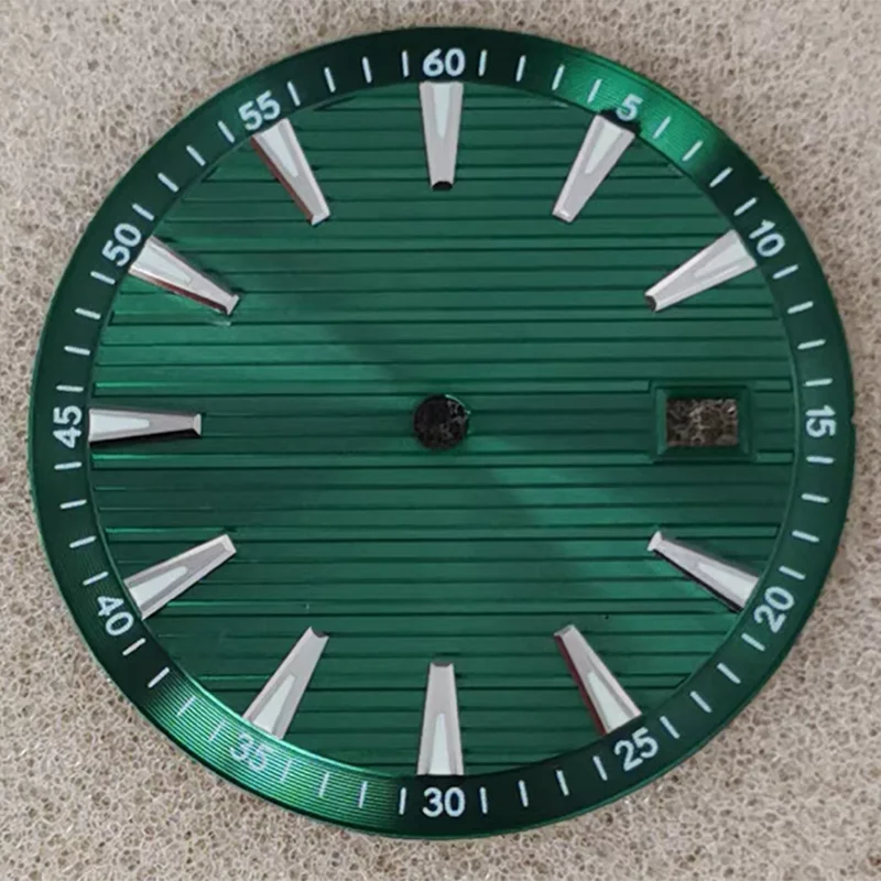 33.5mm No Logo Watch Dial  Arabic Numerals Green Luminous for NH35/NH36/4R/7S