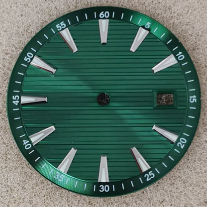 33.5mm No Logo Watch Dial  Arabic Numerals Green Luminous for NH35/NH36/4R/7S