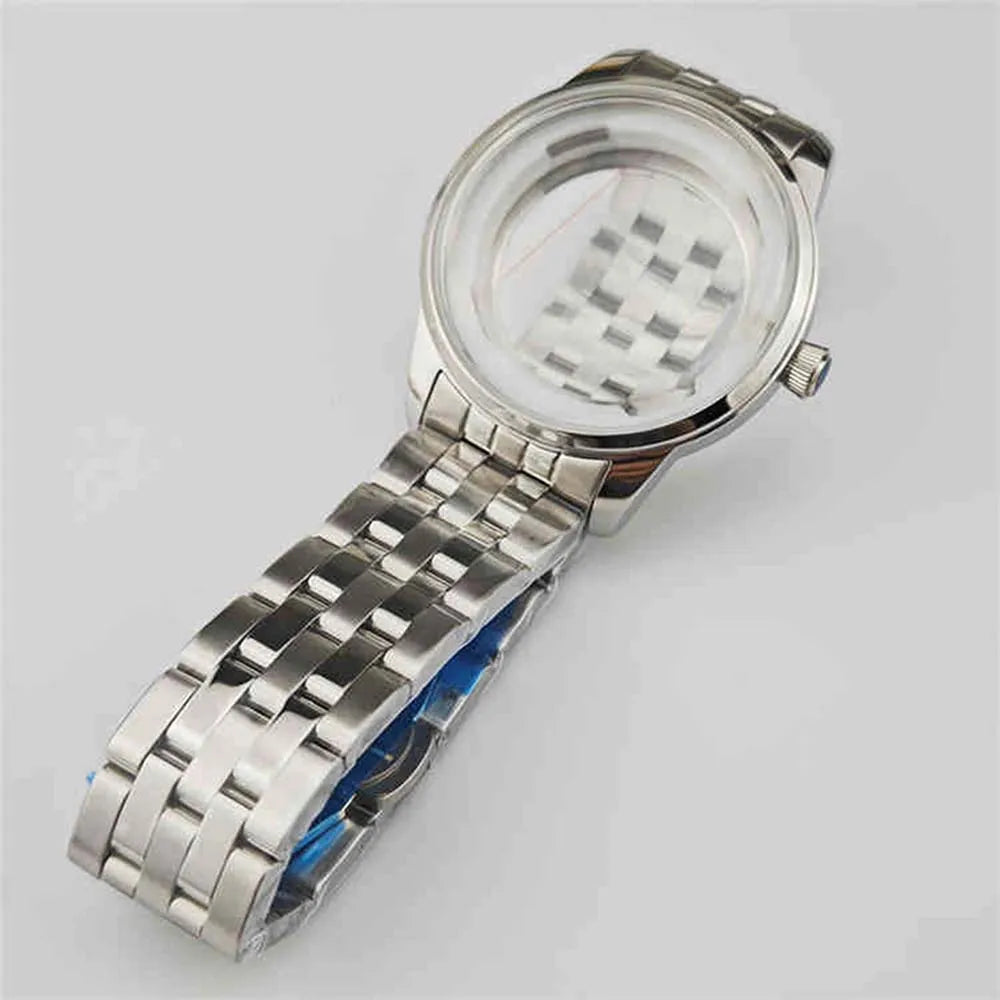 33/39.5mm Watch Case Strap for NH35 NH36 Modified 316L Steel Case Watchband