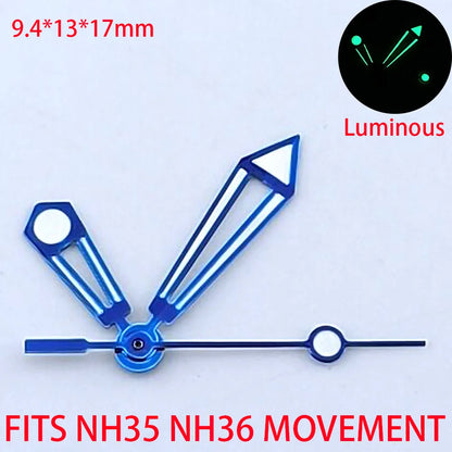 Watch Accessories Pointer NH 35 NH36 Hands Green/Blue Super Luminous Suitable For NH 35 NH36 Movement