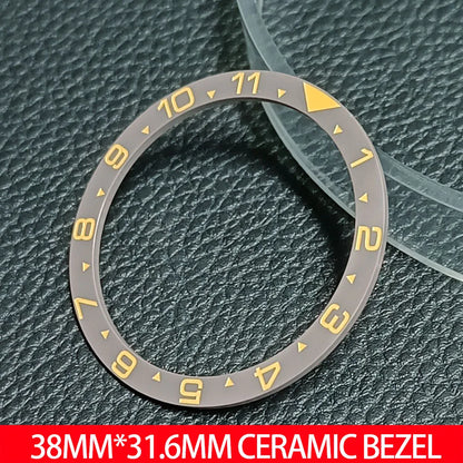 Flat Ceramic Bezel Insert 38mm*31.6mm Replacement Watch Parts accessories Luminous