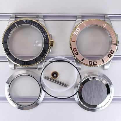 40mm Watch Case Sapphire Glass For NH35 NH36 34 8215 2824 PT5000 Fit 28.5mm Dial