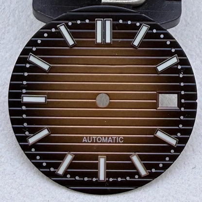 30.5mm S Logo Silver Nail Nautilus Watch Dial Fit NH35/NH36/7S/4R Movement