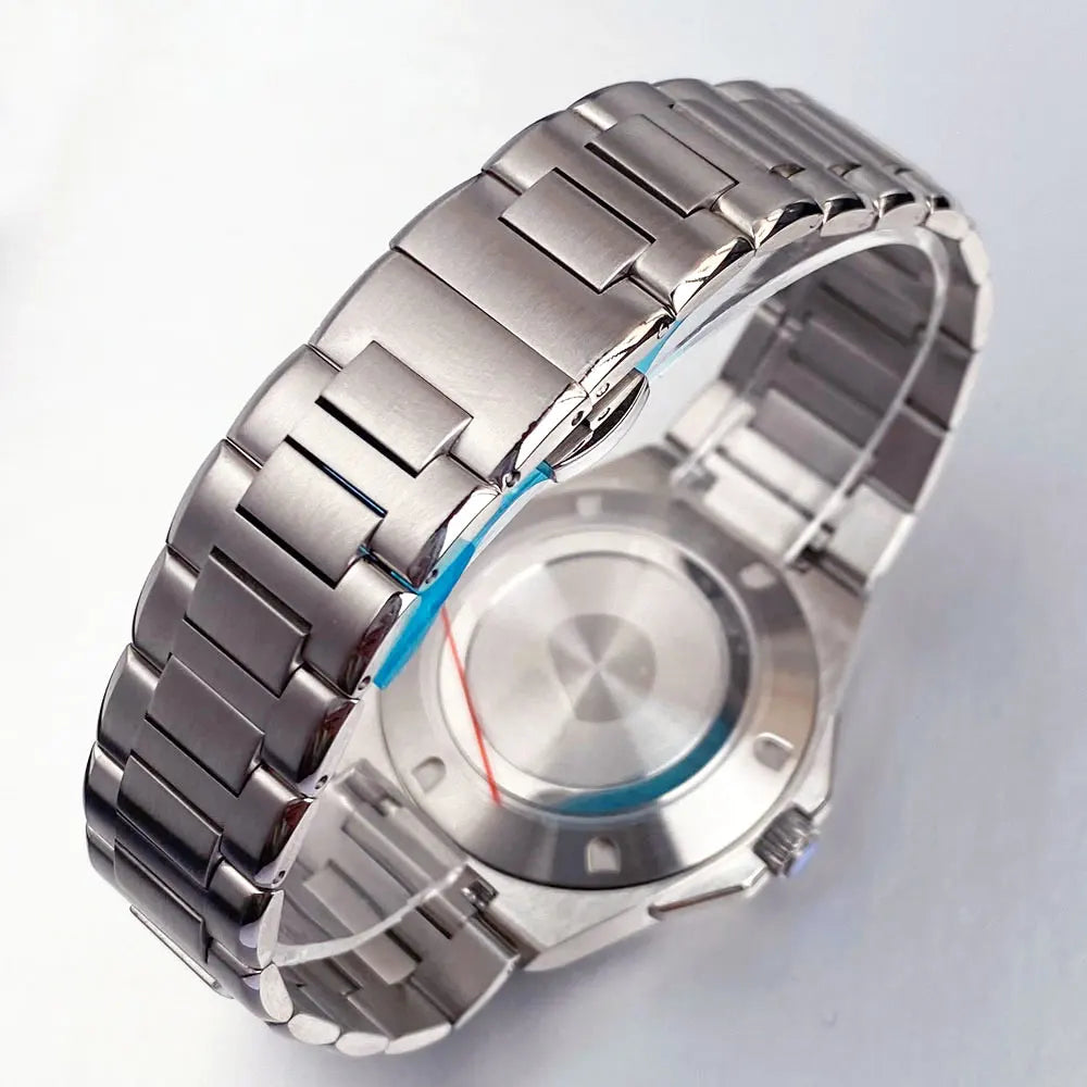 40mm Sapphire Diving Watch Case Fit NH35 NH36 NH34 Mens Bracelet Rubber Band