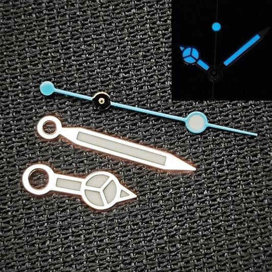 Modified Blue Luminous Watch Hands for Pearl 2813 3804 Miyota 8205 8215 Movement