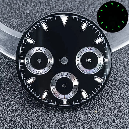 29.5mm C3 Green Luminous Timer Multicolor Watch Dial Suitable For VK63 Movement