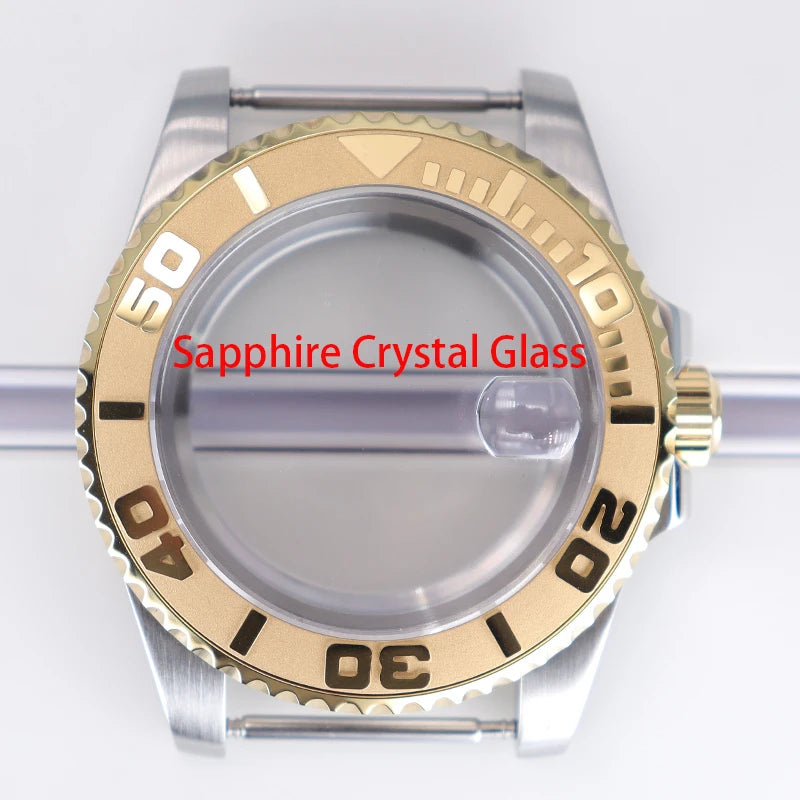 40mm Watch Case Sapphire Glass For NH35 NH36 34 8215 2824 PT5000 Fit 28.5mm Dial