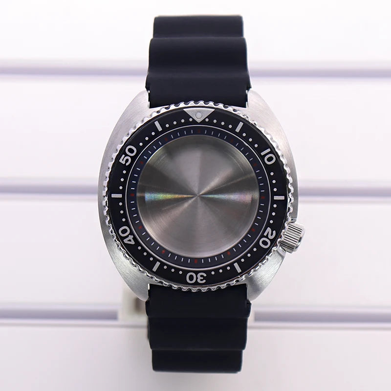 45mm Steel Watch Case Sapphire Glass For Mod skx big Abalone NH35 NH36 NH38