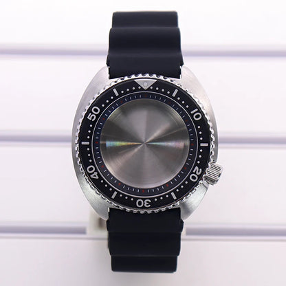 45mm Turtle Abalone Watch Case For NH35 NH36 NH34 NH38 Steel Chapter Ring Bezel