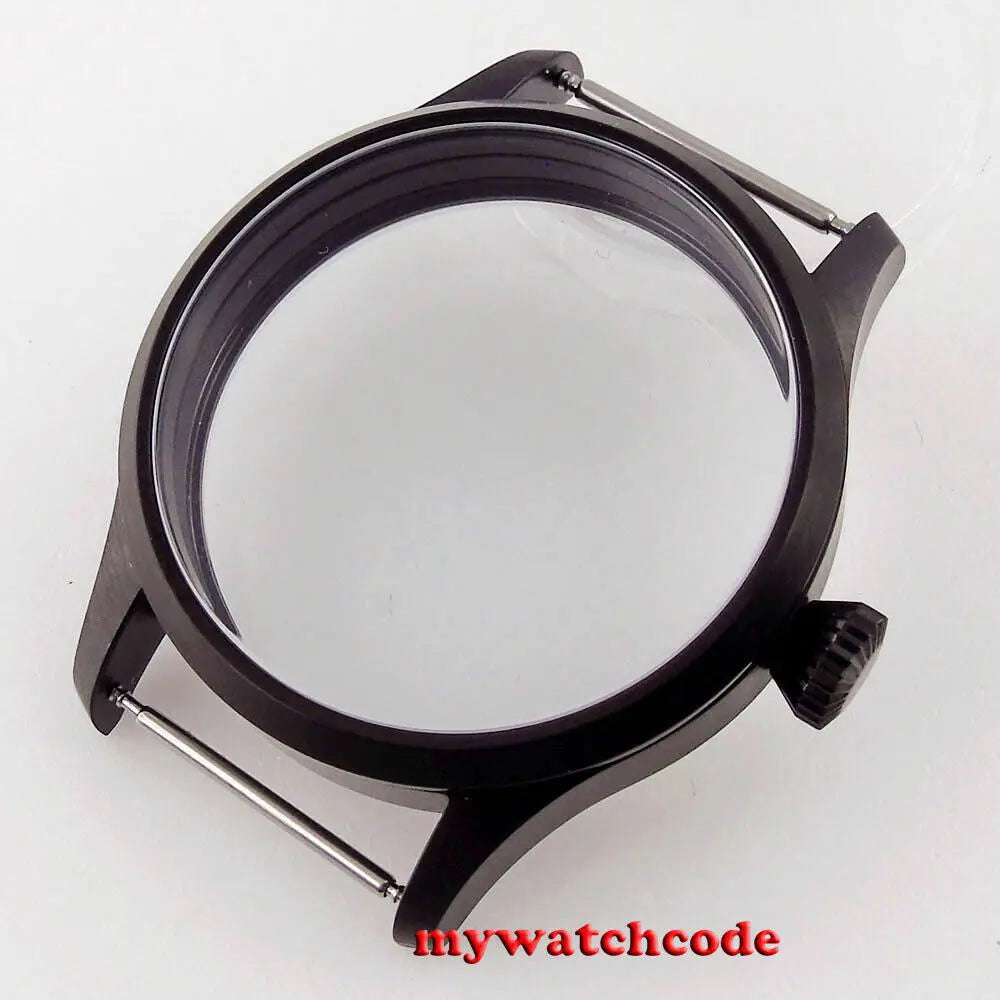Brushed 42mm Sapphire Glass 316L PVD Watch Case fit Seagull ST3600 6497 6498