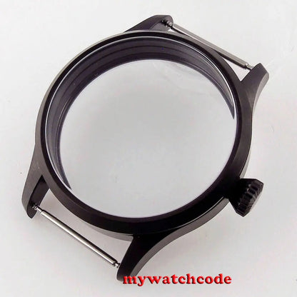 Brushed 42mm Sapphire Glass 316L PVD Watch Case fit Seagull ST3600 6497 6498