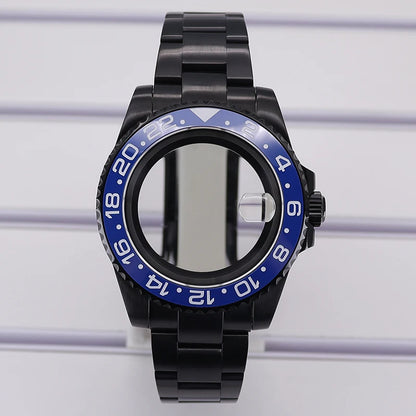 40mm PVD Watch Case Strap For NH34/35/36 GMT Eta2824 Miyota8215 Sapphire Crystal