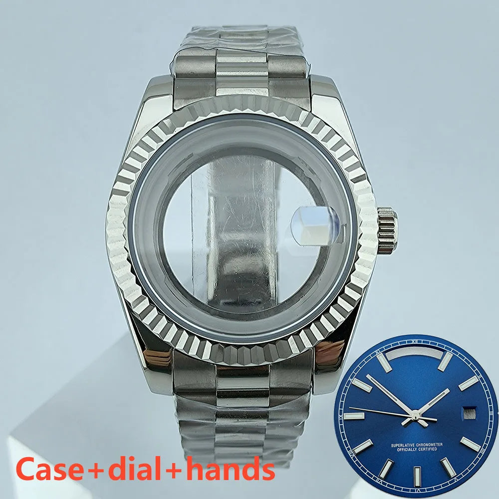 39mm Stainless Steel Watch Case Sapphire Glass suitable for Miyota 8285 Movement