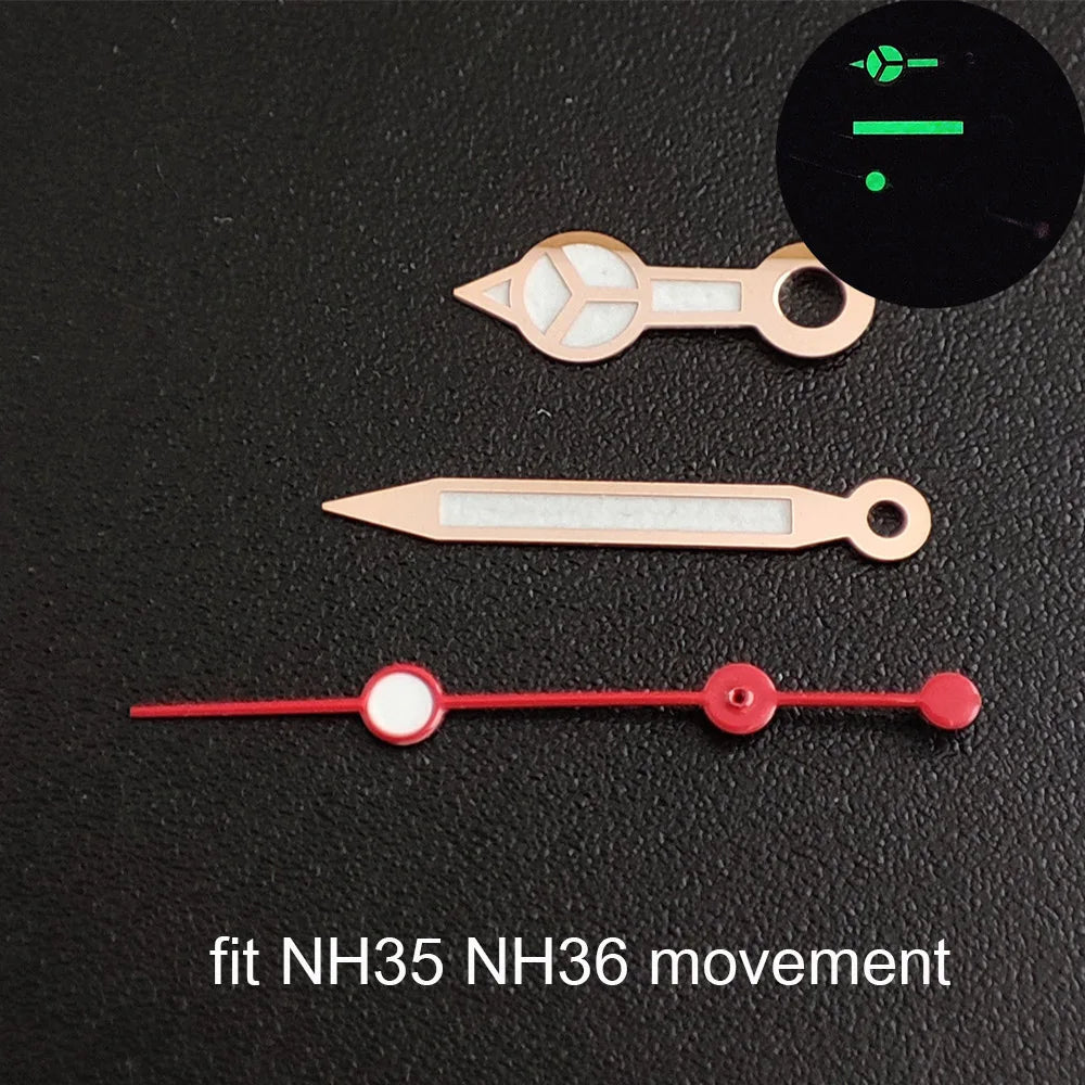 Watch hands green luminous hands fit NH 35 NH36 ETA 2836 2824 Miyota 8205 8215 movement