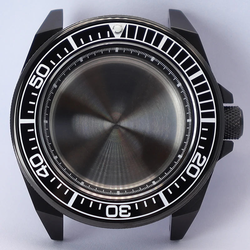 43.8mm Modified Samurai Diving Watch Case Sapphire Glass For NH35 NH36 NH38 4R36