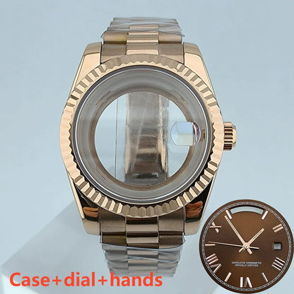 39mm Stainless Steel Watch Case Sapphire Glass suitable for Miyota 8285 Movement