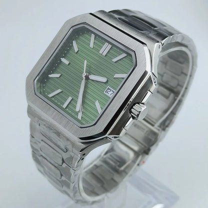 38.5mm Square Watch Case Folding Clasp WatchBand Fit NH35 NH38 Sapphire Crystal