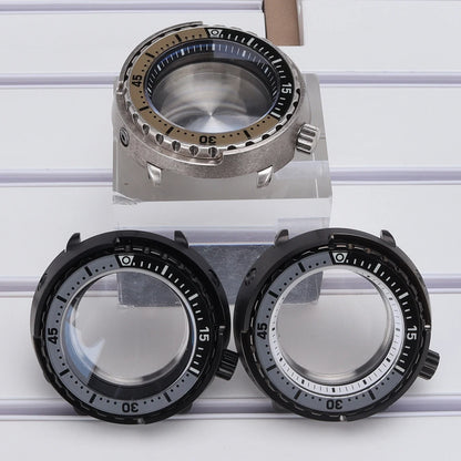 47mm Watch Case Sapphire Crystal For NH35/36 NH38 Modified Tuna Canned C3 Bezel