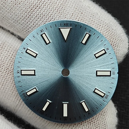 39.5mm Steel Watch Case Retro Flat Mirror Case Sapphire Crystal Fit NH35 NH36