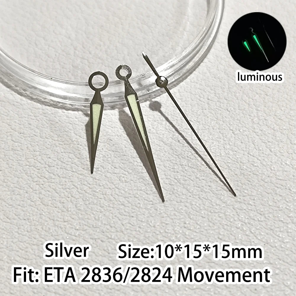 Modified Green Luminous Watch Hands Fit  ETA 2836 2824  Multiple Styles