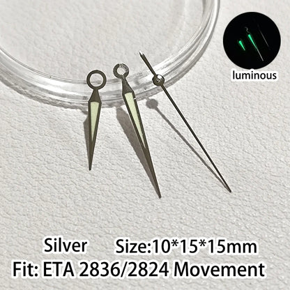 Modified Green Luminous Watch Hands Fit  ETA 2836 2824  Multiple Styles