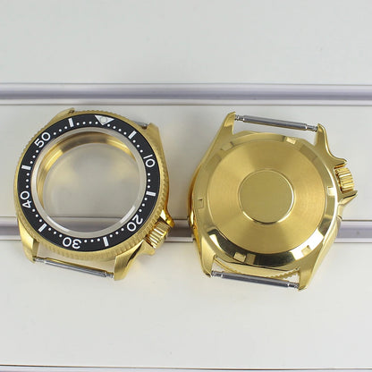 38mm Steel Watch Case For Nh35 Nh36 4R36 With Sapphire Crystal Ceramic Bezel