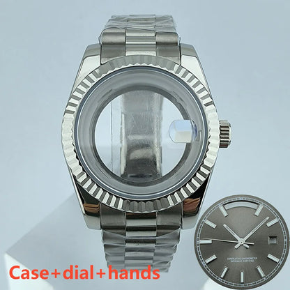 39mm Stainless Steel Watch Case Sapphire Glass suitable for Miyota 8285 Movement