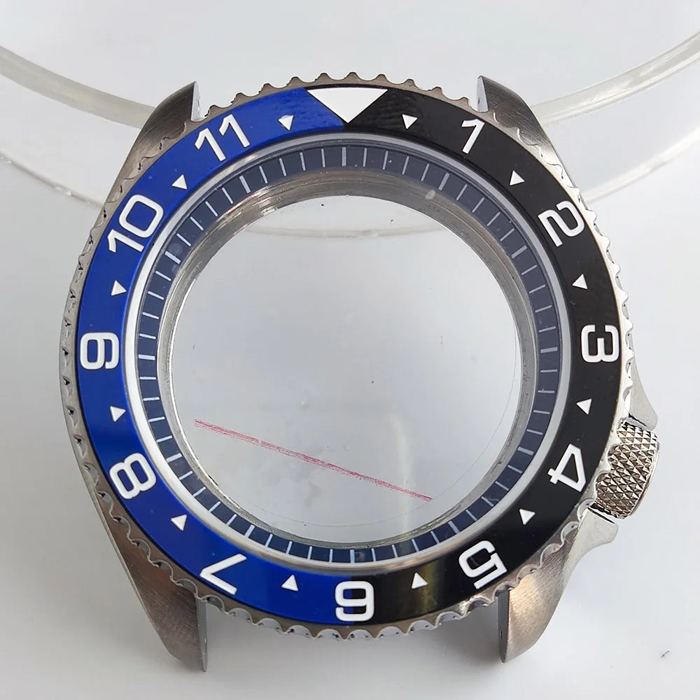 Plane Sapphire Glass Ceramic Bezel Stainless Steel Watch Case Fit NH 35 NH36 Movement High End Waterproof Watch Case