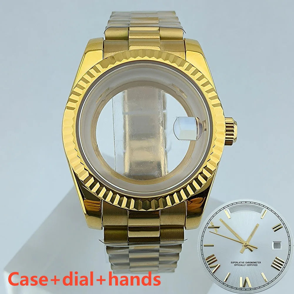 39mm Stainless Steel Watch Case Sapphire Glass suitable for Miyota 8285 Movement