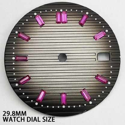 29.8MM Watch Dial Gradient Color Diamond  Modified Diving for NH35 NH36 Movement