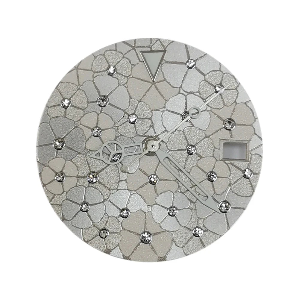 28.5mm Flower Texture with Skeleton Hands Watch Dial for NH35/NH36/4R/7S