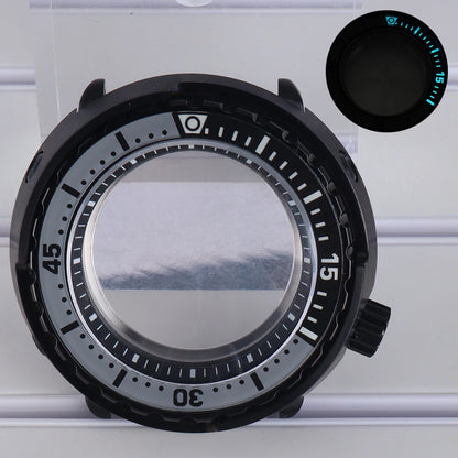 47mm Watch Case C3 Luminous Bezel For NH35 NH36 NH38 4R36 Modified Tuna Can