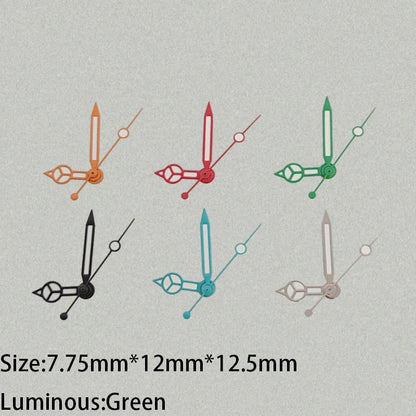 Modified Green Luminous Cusp Watch Hands Pointers for NH35/NH36/4R/7S Movement
