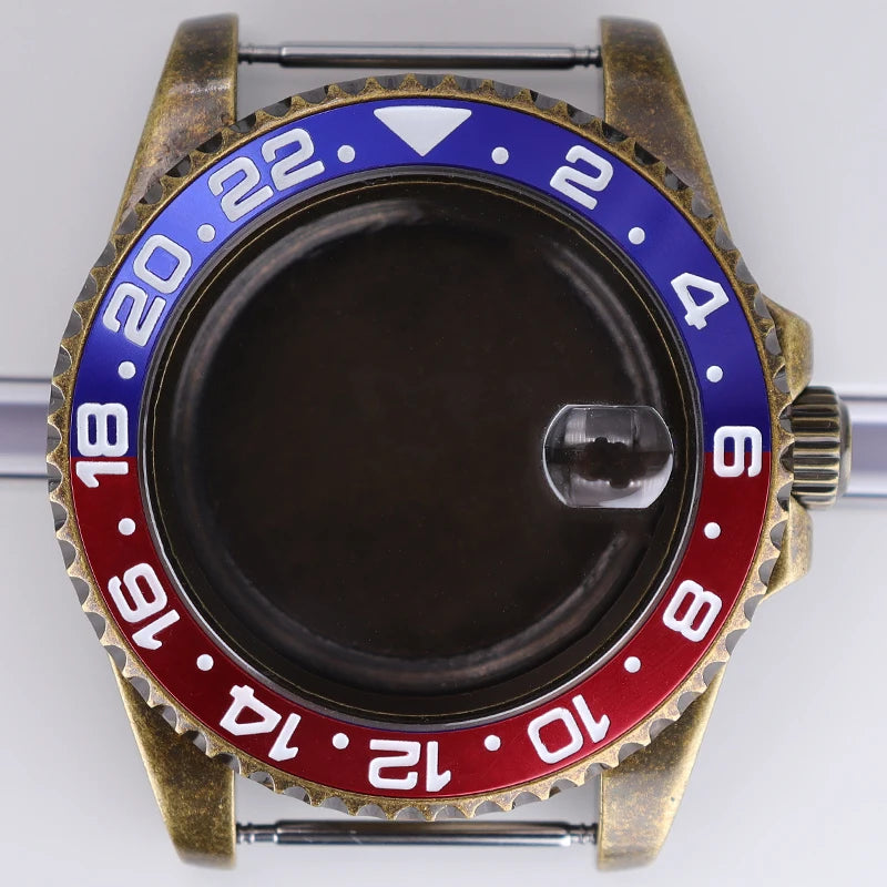 40mm Bronze SUB Watch Case Bezel For NH35/36 GMT NH34/38 4R36 Sapphire Crystal