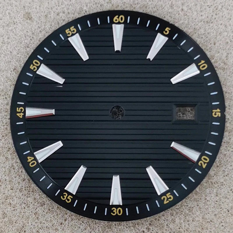 33.5mm No Logo Watch Dial  Arabic Numerals Green Luminous for NH35/NH36/4R/7S