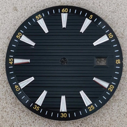 33.5mm No Logo Watch Dial  Arabic Numerals Green Luminous for NH35/NH36/4R/7S