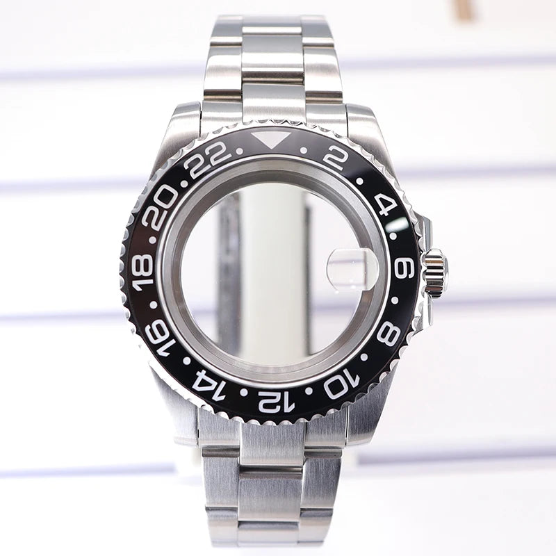 Silver 40mm Diver Case Sapphire  For NH35 NH36 NH34 NH38 Miyota 8215 Eta 2824