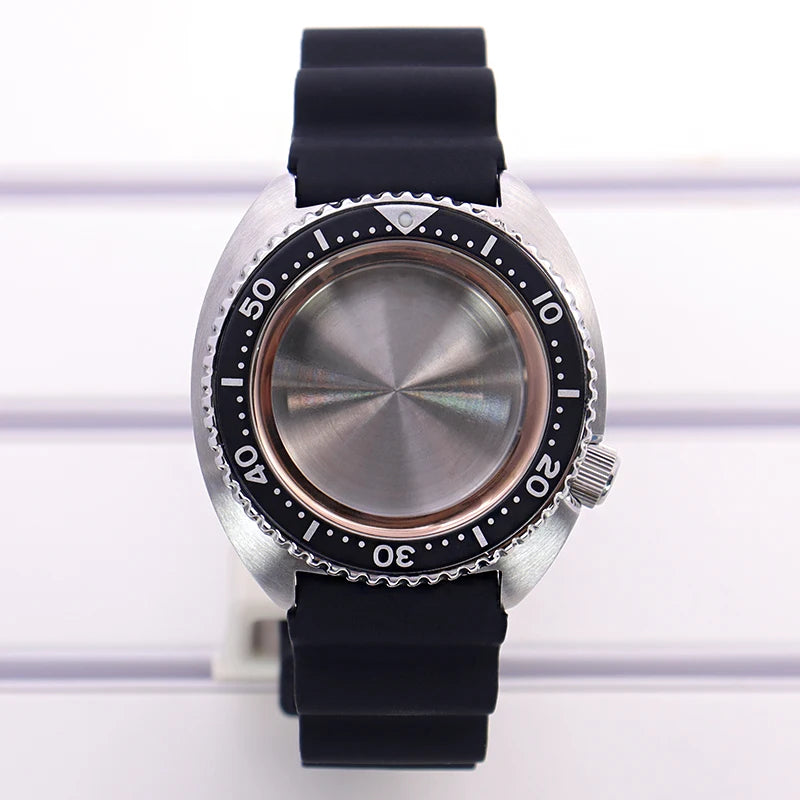 45mm Steel Watch Case Sapphire Glass For Mod skx big Abalone NH35 NH36 NH38