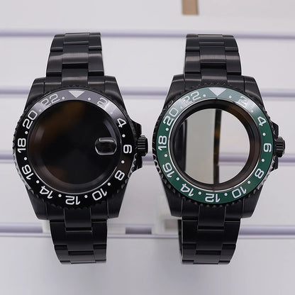 40mm PVD Watch Case Strap For NH34/35/36 GMT Eta2824 Miyota8215 Sapphire Crystal