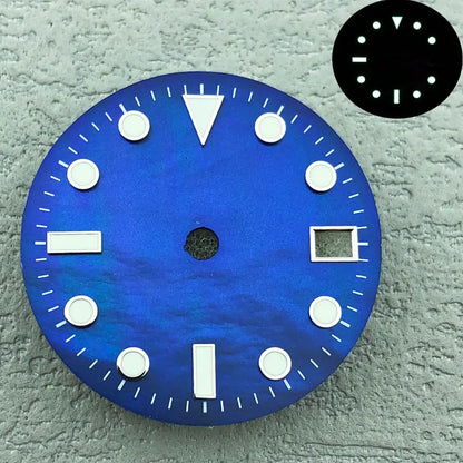 28.5mm Shell Reflective Multicolor Watch Dial C3 Green Luminous For NH35 NH36
