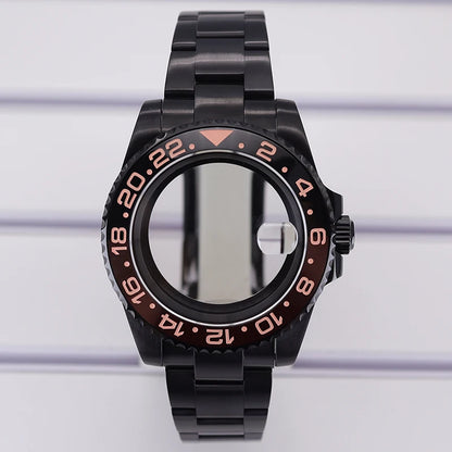 40mm Watch Case PVD Strap Sapphire For NH35 NH36 NH34 ETA 2824 8215 GMT SUB