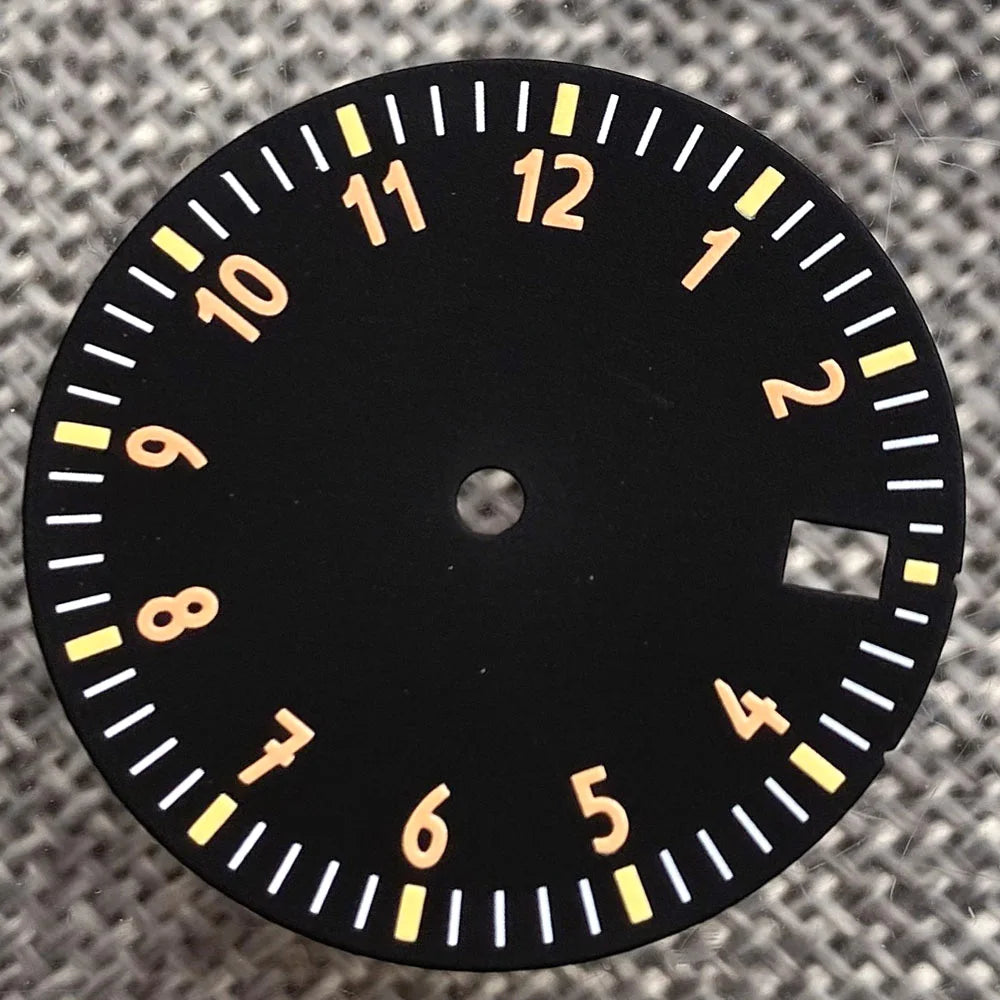 29mm sterile watch dial face with 12-hour numbers for NH35, NH36, ETA2824 movements, DG brand.