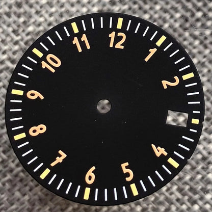 29mm sterile watch dial face with 12-hour numbers for NH35, NH36, ETA2824 movements, DG brand.