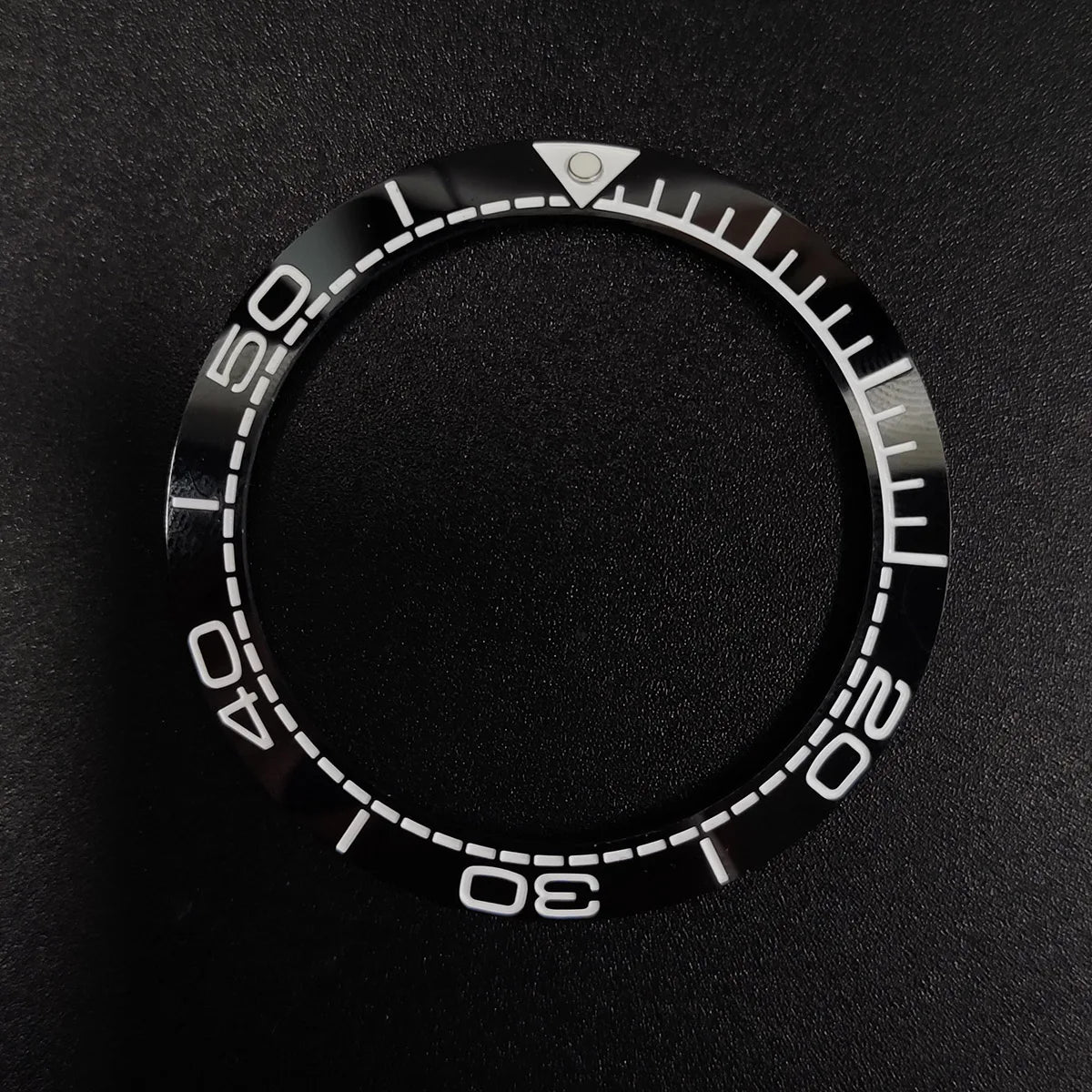 Sloping 41.5x32.8mm ceramic bezel GMT diving watch insert, durable replacement for men's watches.