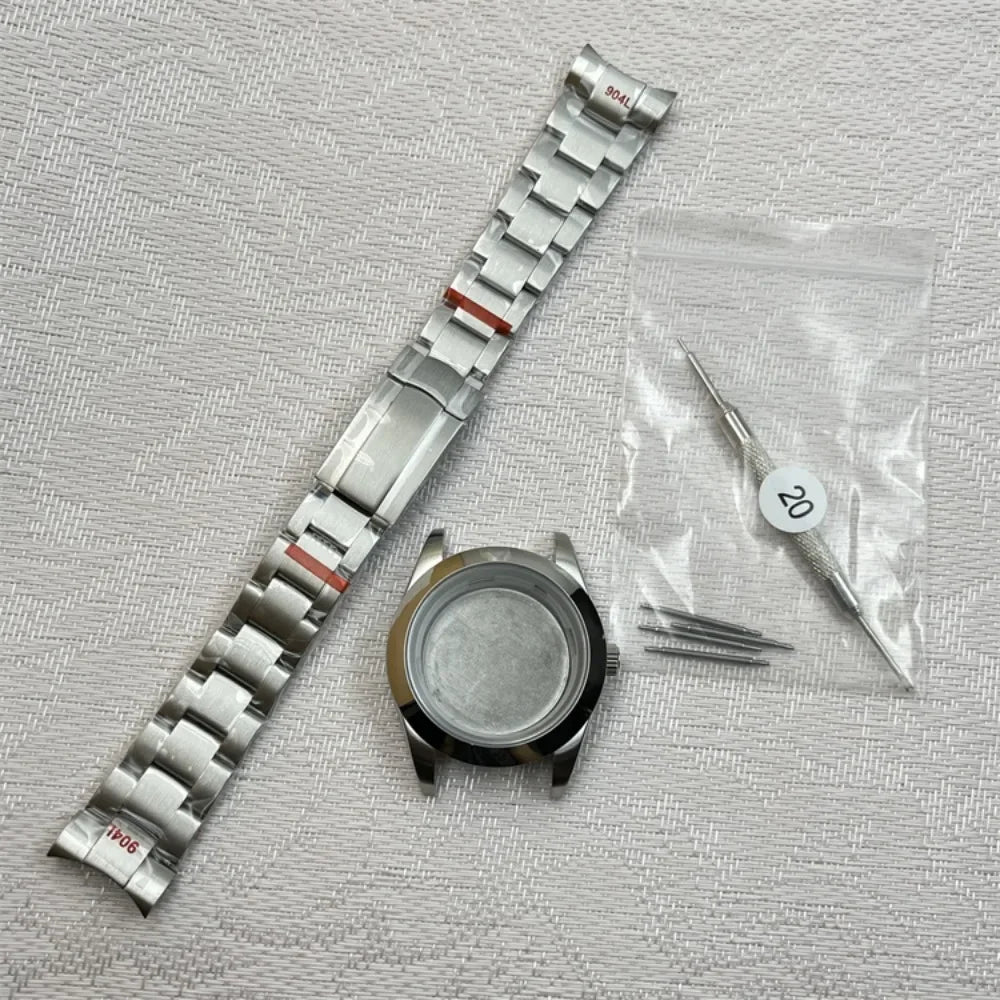 36mm/41mm Steel Watch Case Set + Watchband Precision Sapphire Glass for NH35