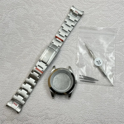36mm/41mm Steel Watch Case Set + Watchband Precision Sapphire Glass for NH35