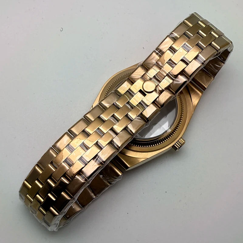 39.5mm Land-Dwellwe RG Case+Strap Sapphire Glass Luminou 33.8mm Dial Fit NH35