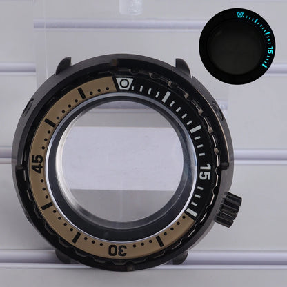 47mm Watch Case Sapphire Crystal For NH35/36 NH38 Modified Tuna Canned C3 Bezel