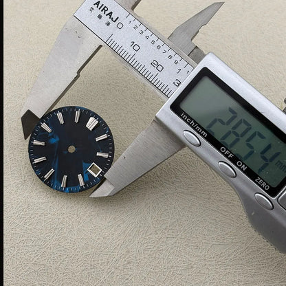 28.5mm Carbon Fiber Material NH Series Watch Dial C3 Luminous For NH34 NH35 NH36