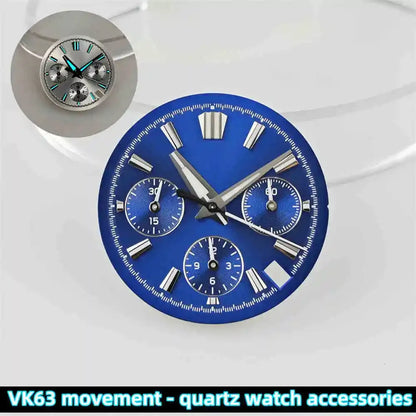 39mm Transparent Acrylic Watch Case 20mm Watch Bands Set 29.5mm Dial  for VK63